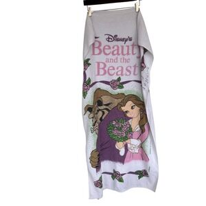 VTG 90s Disney Beauty and the Beast Princess Belle Beach Towel Kid core RARE